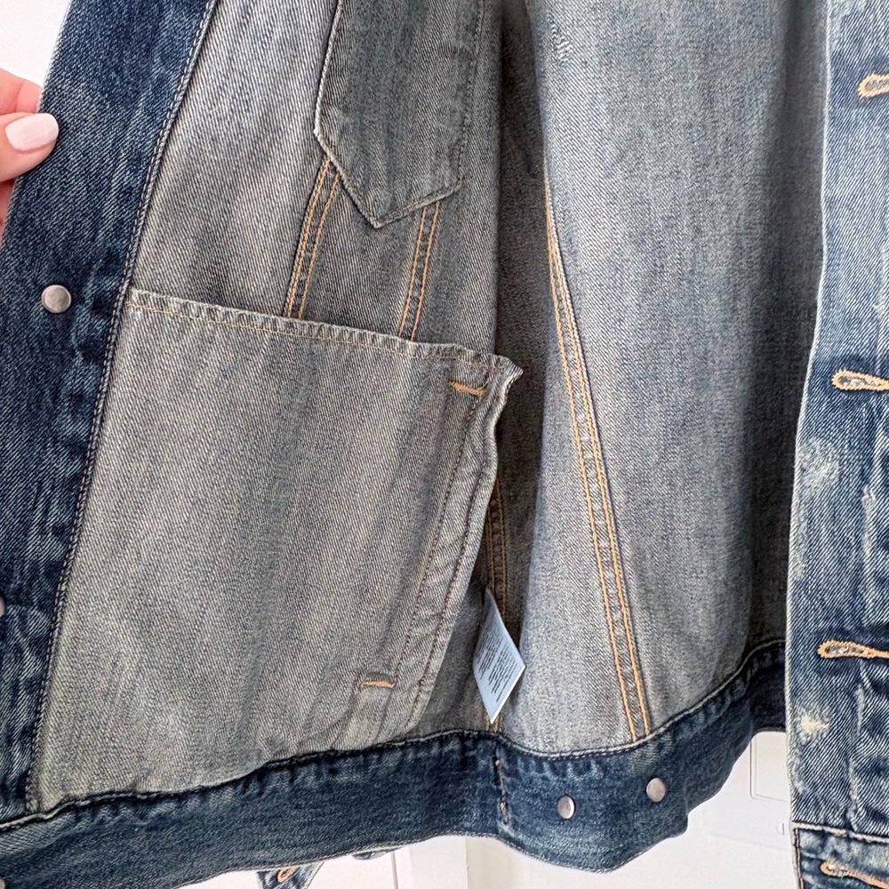 ABLE Women's Blue Jean Jacket Sz. Lg - Picture 7 of 10